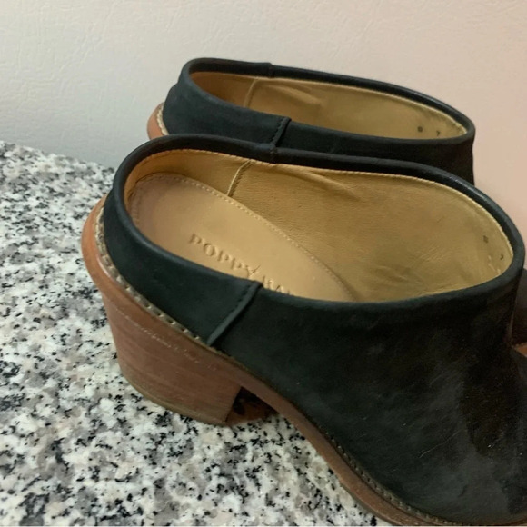 Poppy Barley Nubuck The Heeled Mule Black Suede 7 - Picture 13 of 14